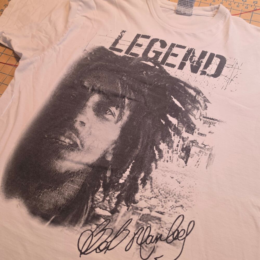Phat Doc Bob Marley Graphic T-Shirt White 2XL Streetwear